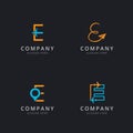 Initial E logo with travel elements template Royalty Free Stock Photo