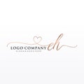 Initial EH beauty monogram and elegant logo design