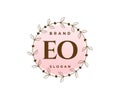 Initial EO feminine logo. Usable for Nature, Salon, Spa, Cosmetic and Beauty Logos. Flat Vector Logo Design Template Element