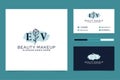 Initial EV Feminine logo collections and business card templat Premium Vector