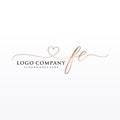 Initial FE beauty monogram and elegant logo design