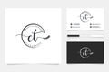 Initial CT Feminine logo collections and business card templat Premium Vector