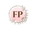 Initial FP feminine logo. Usable for Nature, Salon, Spa, Cosmetic and Beauty Logos. Flat Vector Logo Design Template Element