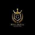 Initial G Luxury Shield Royal Logo
