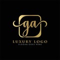 Initial GA Letter Logo Creative Modern Typography Vector Template. Creative Luxury Letter GA logo Design Royalty Free Stock Photo