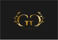 Initial GG Letter Linked Swoosh Rounded Monogram Logotype Royalty Free Stock Photo