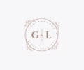 initial GL letters Decorative luxury wedding logo
