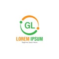 Initial GL logo template with modern frame. Minimalist GL letter logo vector illustration