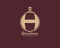 Initial golden letter H perfume logo design, designed for spa perfumeries and more