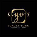 Initial GV Letter Logo Creative Modern Typography Vector Template. Creative Luxury Letter GV logo Design Royalty Free Stock Photo