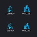 Initial H logo with building elements template Royalty Free Stock Photo