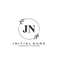 JN Initial handwriting logo design