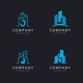 Initial J logo with building elements template Royalty Free Stock Photo