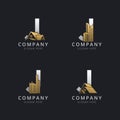 Initial J logo with real estate elements template Royalty Free Stock Photo