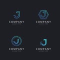 Initial J logo with technology elements template Royalty Free Stock Photo