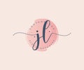 Initial JL feminine logo. Usable for Nature, Salon, Spa, Cosmetic and Beauty Logos. Flat Vector Logo Design Template Element