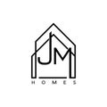 Initial JM Home logo, letter JM Home Logo Design Vector Template