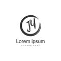 Initial JY logo template with modern frame. Minimalist JY letter logo vector illustration