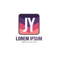 Initial JY logo template with modern frame. Minimalist JY letter logo vector illustration