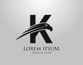 Initial K Letter Eagle Logo Icon with Creative Eagle Head Vector Illustration Design