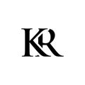 Initial kr alphabet logo design template vector