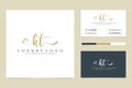 Initial KT Feminine logo collections and business card templat Premium Vector