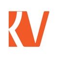 Initial KV letters logo design. KV logo template vector red black color best icon design. VK letter logo monogram. KV icon design Royalty Free Stock Photo