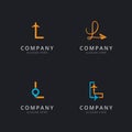 Initial L logo with travel elements template