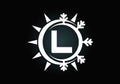 Initial L monogram alphabet with abstract sun and snow. Air conditioner logo sign symbol. Hot and cold symbol. Modern vector logo Royalty Free Stock Photo