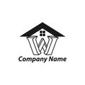 Initial Latter W monogram logo real estate design vector. Linear creative minimal monochrome monogram symbol. Logomark ,Lettermark Royalty Free Stock Photo