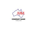 Initial Letter AAM with Australia Map Logo Design Concept