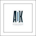 Initial Letter ADK Logo - Simple Monogram Logo for Initials A, D and K Royalty Free Stock Photo