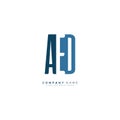 Initial Letter AED Logo - Simple Monogram Logo for Initials A, E and D Royalty Free Stock Photo