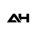 Initial letter AH logo bold vector template Royalty Free Stock Photo