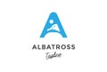 Initial Letter A for Albatross Bird Logo Design Vector Royalty Free Stock Photo