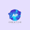 Initial letter AP logo template colorful circle sphere design for business and company identity Royalty Free Stock Photo