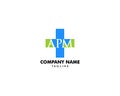 Initial Letter APM Cross Plus Logo, Medical Healthcare Hospital Logotype