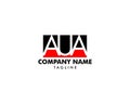 Initial Letter AUA Logo Template Design