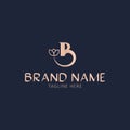 Initial letter B beauty luxury vector logo template