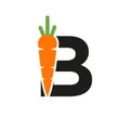 Initial Letter B Carrot Icon Design Template. Carrot Logo Based Alphabet Royalty Free Stock Photo