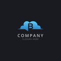 Initial letter B in cloud chat with modern blue color Royalty Free Stock Photo