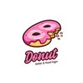 Initial Letter B Donut logo, Yummy pink doughnut logo icon Royalty Free Stock Photo