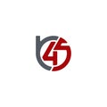 Initial letter B45 logo design vector unique Royalty Free Stock Photo