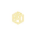 Initial letter B45 logo design vector unique Royalty Free Stock Photo