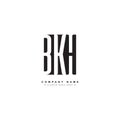 Initial Letter BKH Logo - Minimal Business Logo for Alphabet B, K and H Royalty Free Stock Photo