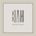 Initial Letter BMH Logo - Simple Monogram Logo for Initials B, M and H Royalty Free Stock Photo