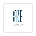 Initial Letter BNE Logo - Minimal Business Logo for Alphabet B, N and E Royalty Free Stock Photo