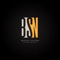 Initial Letter BSN Logo - Simple Monogram Logo for Initials B, S and N Royalty Free Stock Photo