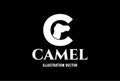 Initial Letter C for Camel\'s Caravan Sign Symbol Icon Illustration Vector