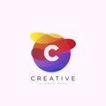 Initial letter C 3D logo template colorful circle sphere design for business and company identity Royalty Free Stock Photo